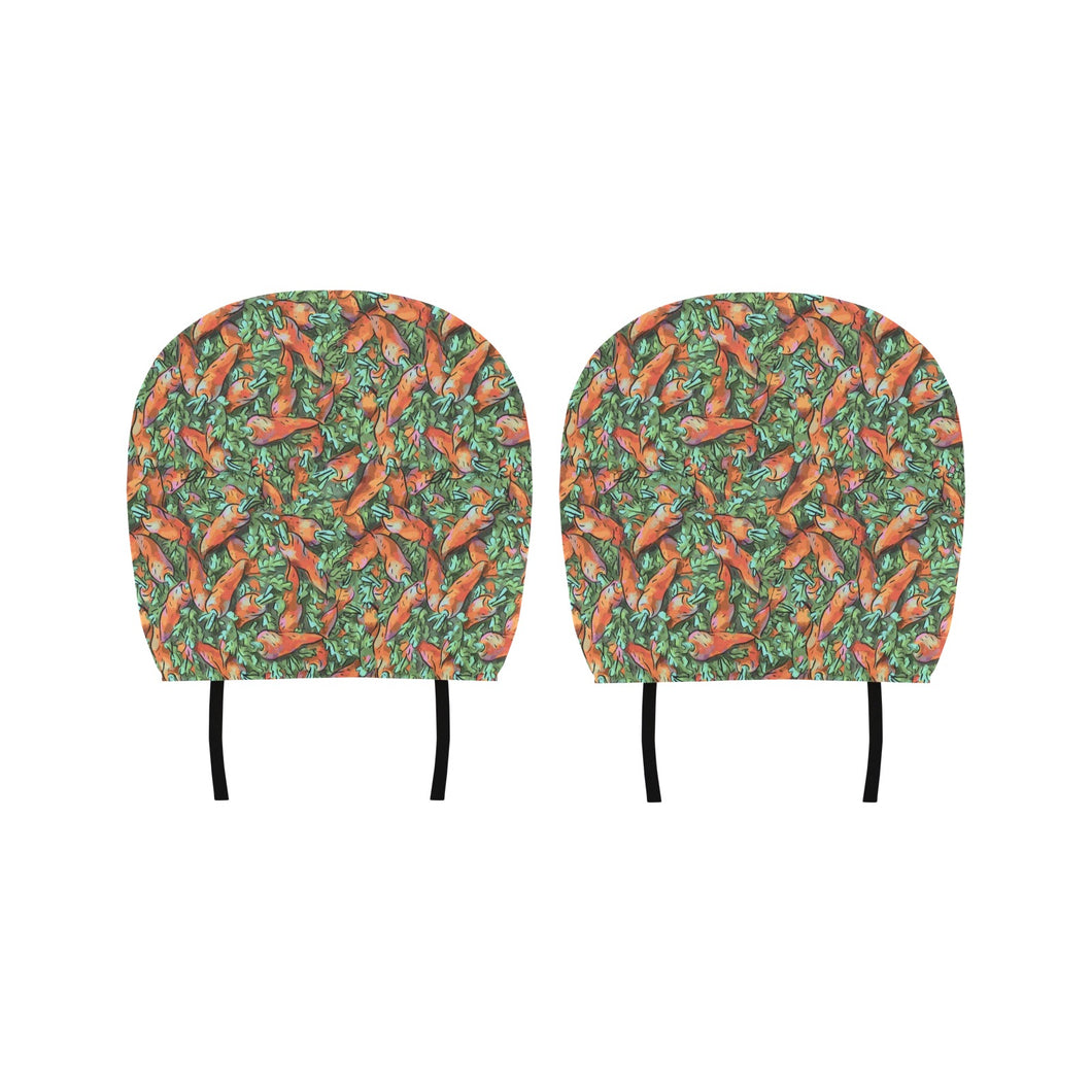 Carrot Pattern Print Design 04 Car Headrest Cover