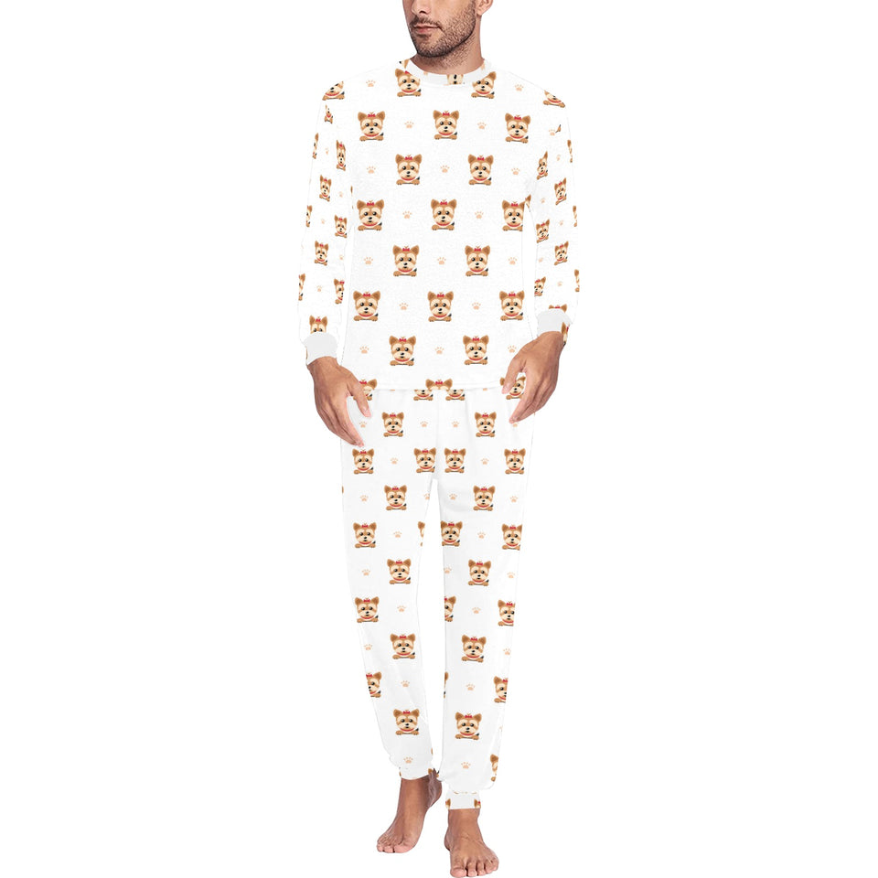 Yorkshire Terrier Pattern Print Design 03 Men's All Over Print Pajama