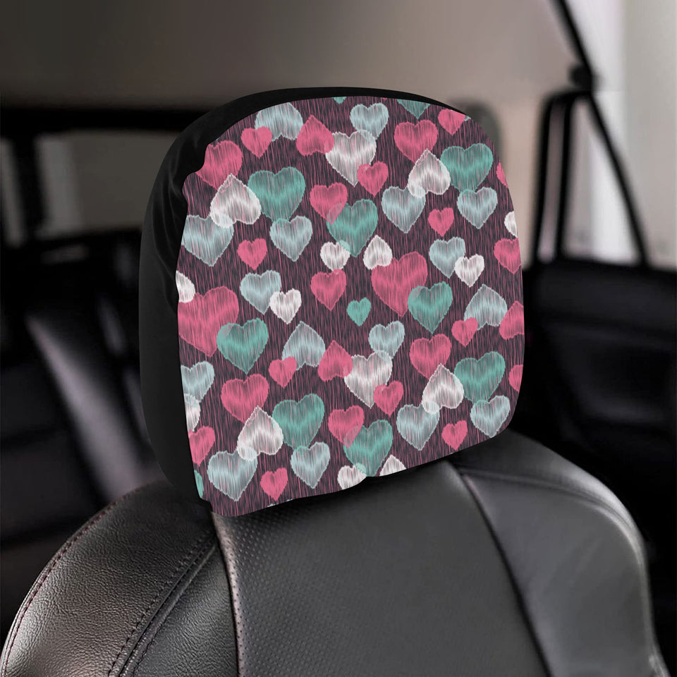 Decorative Heart Pattern Car Headrest Cover