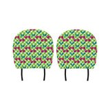 Cherry Pattern Green Background Car Headrest Cover