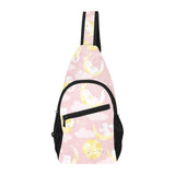 Moon Sleeping Cat Pattern All Over Print Chest Bag
