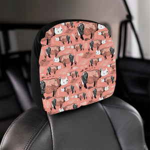 Rhino Tribal Pattern Car Headrest Cover