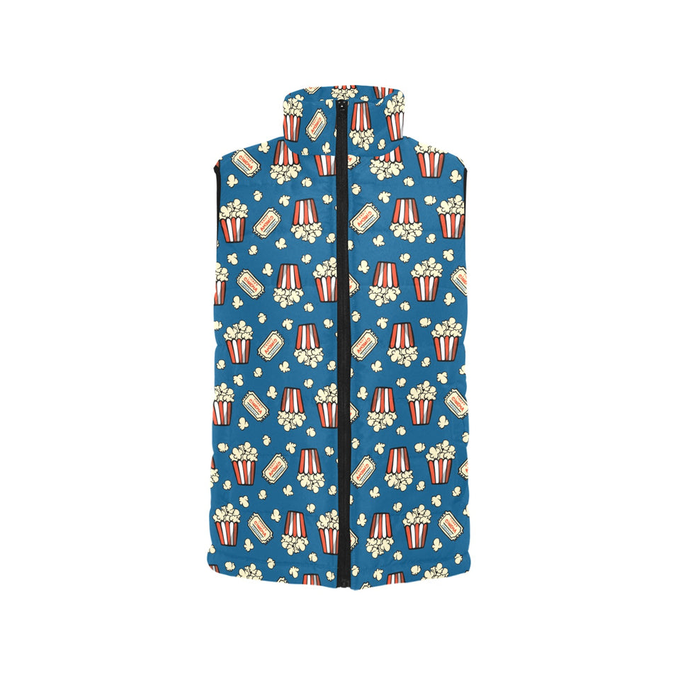 Popcorn Pattern Print Design 03 Women's Padded Vest