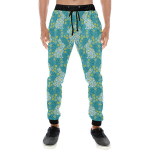 Rabbit Flower Theme Pattern Unisex Casual Sweatpants