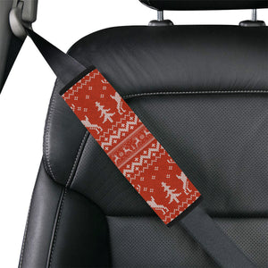 Deer Sweater Printed Red Pattern Car Seat Belt Cover