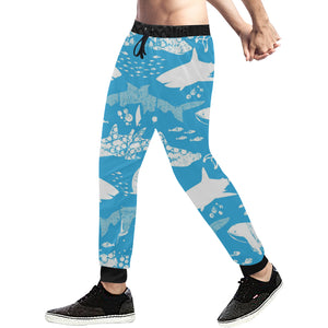 Shark Pattern Blue Theme Unisex Casual Sweatpants