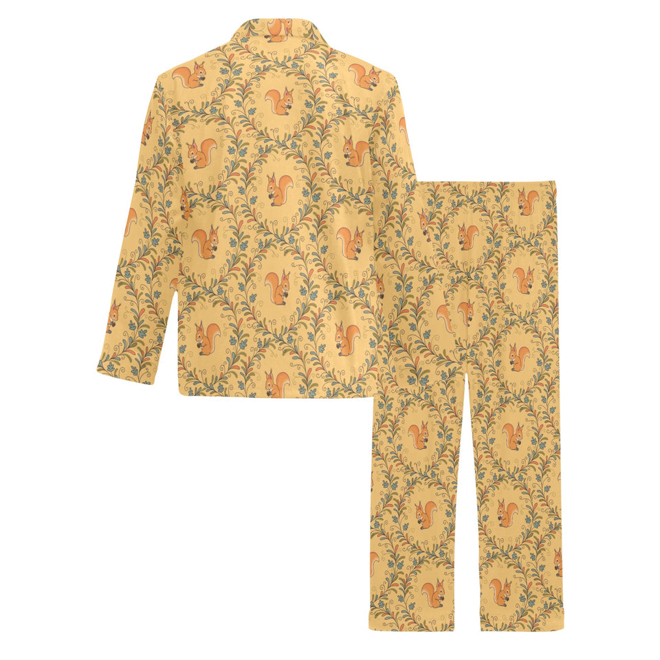 Squirrel Pattern Print Design 01 Men's Long Pajama Set