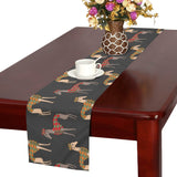 Greyhound Pattern Print Design 01 Table Runner