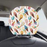 Colorful Ice Cream Pattern Car Headrest Cover