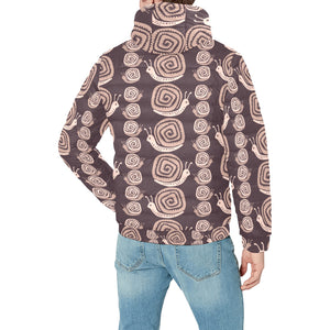 Snail Pattern Print Design 03 Men's Padded Hooded Jacket(ModelH42)