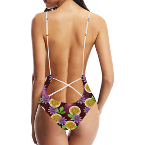 Passion Fruit Sliced Pattern Women's One-Piece Swimsuit