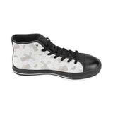 Windmill Pattern Background Women's High Top Canvas Shoes Black