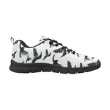 Crow Water Color Pattern Men's Sneakers Black