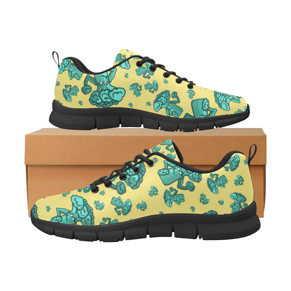 Cute Broccoli Pattern Men's Sneakers Black