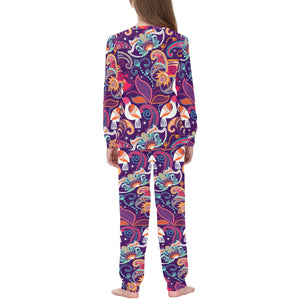 Indian Pattern Background Kids' Boys' Girls' All Over Print Pajama Set