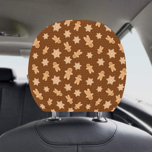 Christmas Gingerbread Cookie Pattern Car Headrest Cover