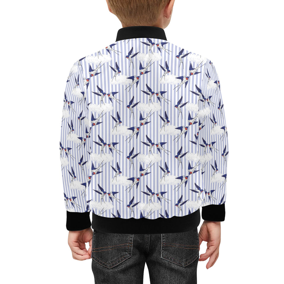 Swallow Pattern Print Design 03 Kids' Boys' Girls' Bomber Jacket