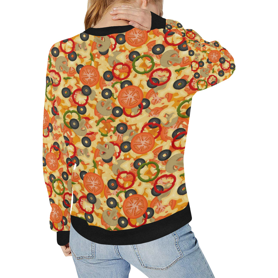 Pizza Texture Pattern Women's Crew Neck Sweatshirt
