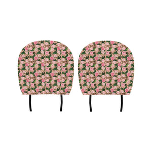 Rose Pattern Print Design 04 Car Headrest Cover