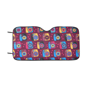 Camera Pattern Print Design 04 Car Sun Shade