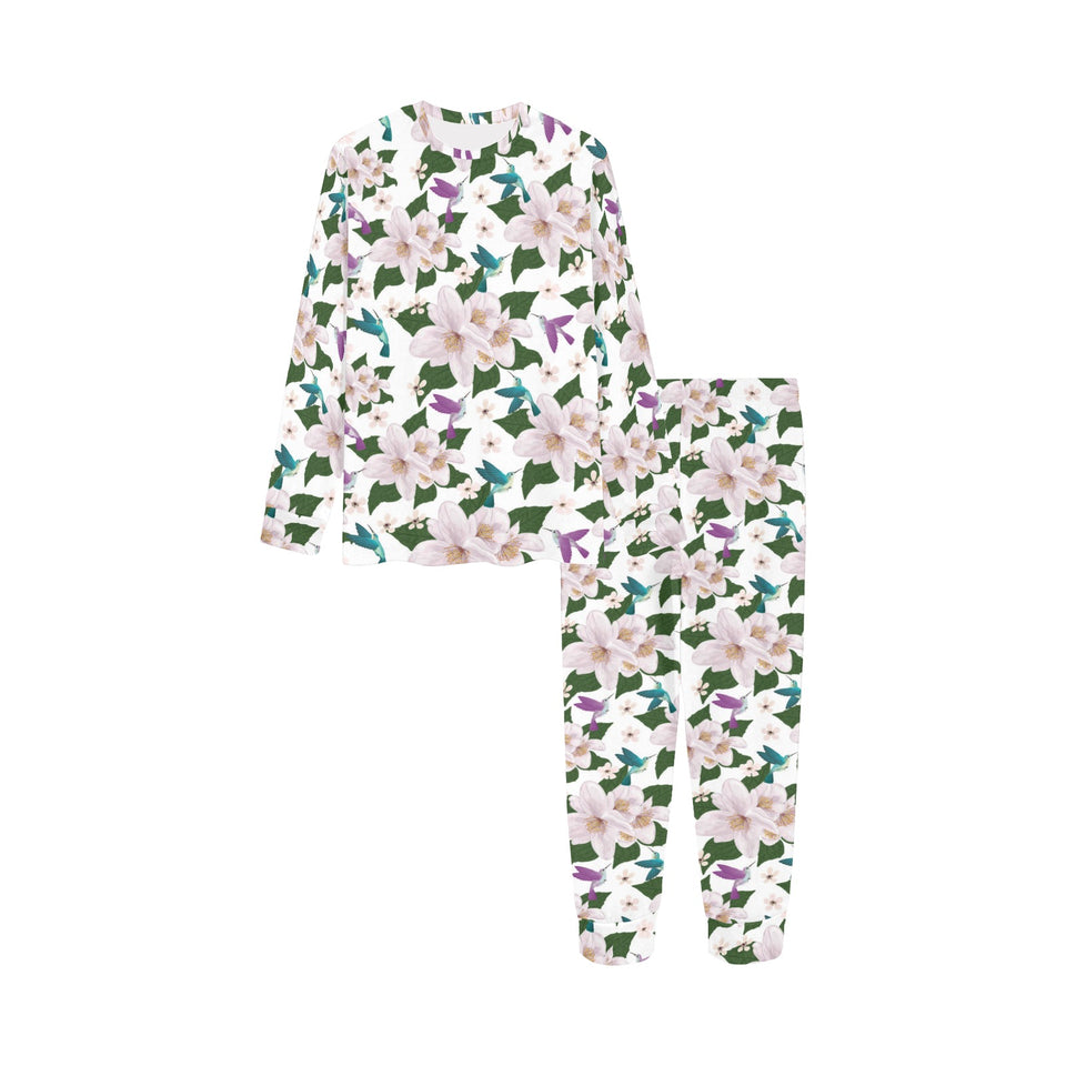 Hummingbird Pattern Print Design 01 Kids' Boys' Girls' All Over Print Pajama Set