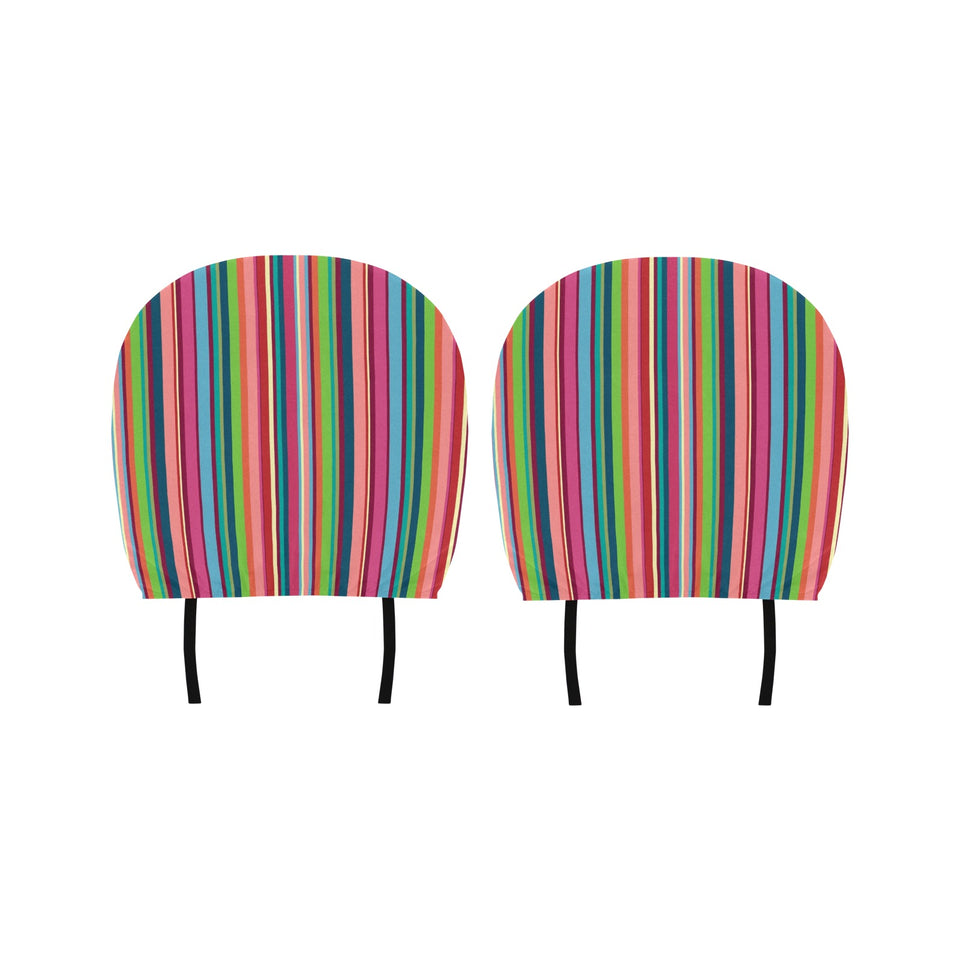 Rainbow Stripe Pattern Car Headrest Cover