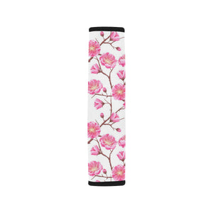 Pink Sakura Pattern Car Seat Belt Cover