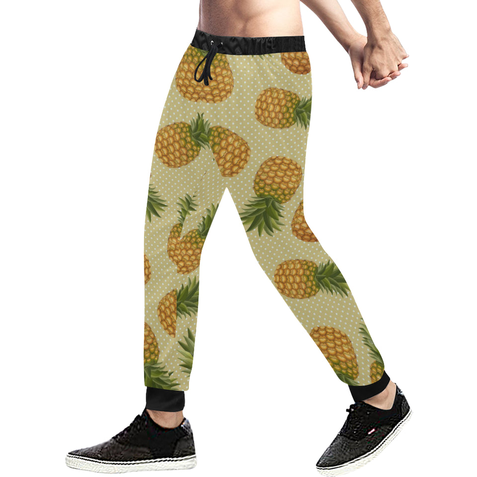 Pineapple Pattern Pokka Dot Background Unisex Casual Sweatpants