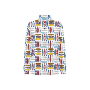 Surfboard Pattern Print Design 02 Women's Long Sleeve Polo Shirt