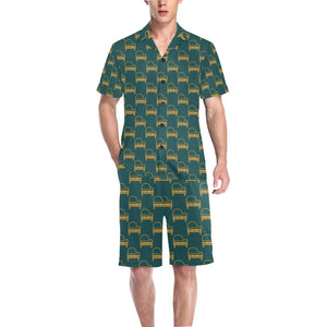 Piano Pattern Print Design 03 Men's V-Neck Short Pajama Set