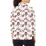 Hedgehog Pattern Print Design 05 Women's Long Sleeve Polo Shirt