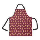 Christmas Ginger Cookie Pattern Background Adjustable Apron