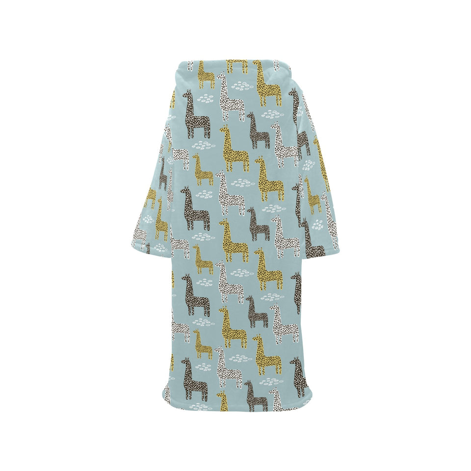 Giraffe Pattern Print Design 03 Blanket Robe with Sleeves