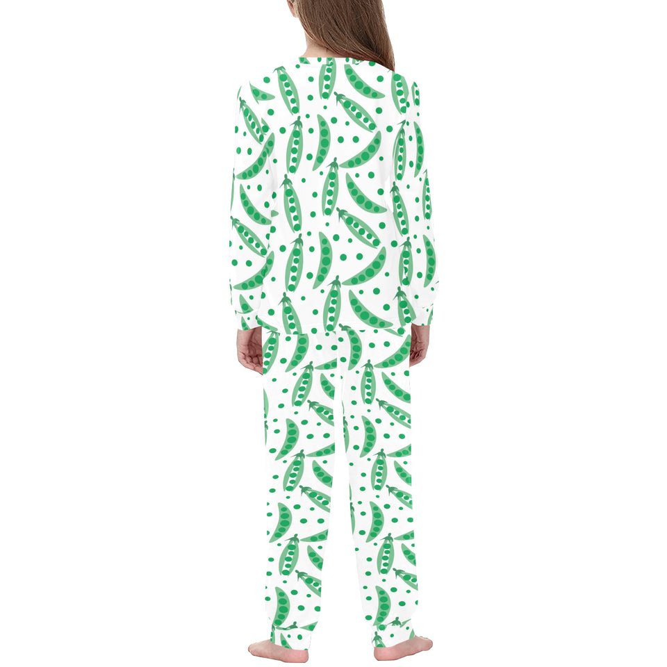 Green Peas Pattern Print Design 01 Kids' Boys' Girls' All Over Print Pajama Set