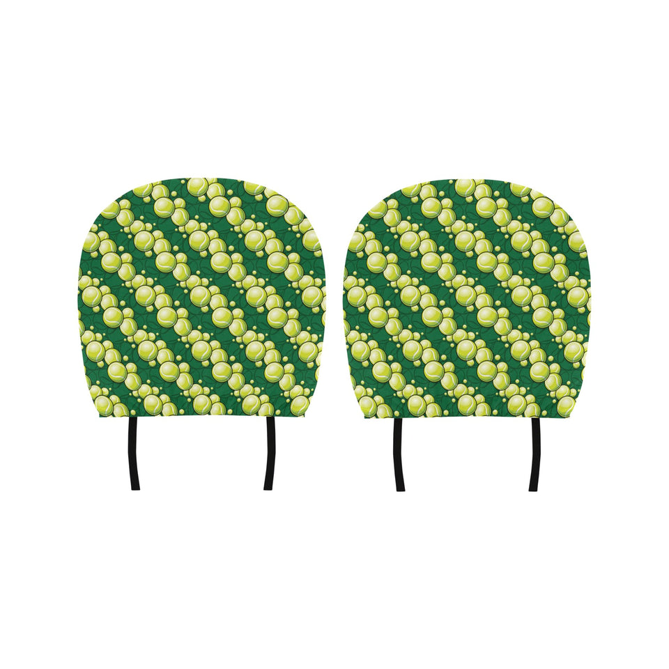 Tennis Pattern Print Design 04 Car Headrest Cover