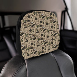 Cocoa Chocolate Pattern Car Headrest Cover