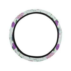 Eggplant Pattern Print Design 03 Car Steering Wheel Cover