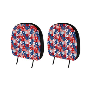 USA Star Hexagon Pattern Car Headrest Cover