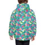 Pelican Pattern Print Design 03 Kids' Boys' Girls' Padded Hooded Jacket