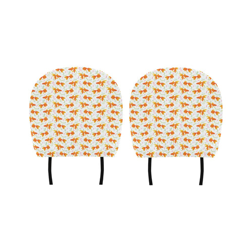 Goldfish Pattern Print Design 03 Car Headrest Cover