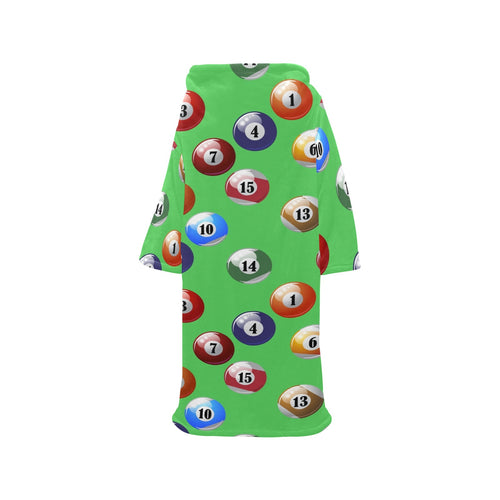 Billiard Ball Pattern Print Design 02 Blanket Robe with Sleeves