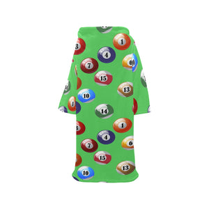 Billiard Ball Pattern Print Design 02 Blanket Robe with Sleeves