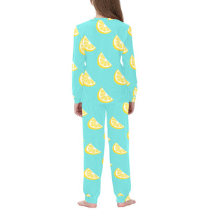 Lemon Theme Pattern Kids' Boys' Girls' All Over Print Pajama Set