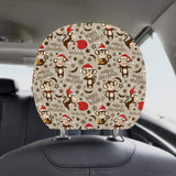 Monkey Christmas Pattern Car Headrest Cover