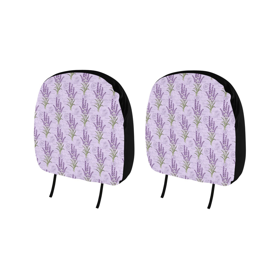 Lavender Pattern Background Car Headrest Cover