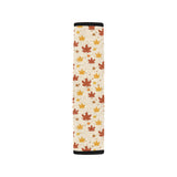 Red and Orange Maple Leaves Pattern Car Seat Belt Cover