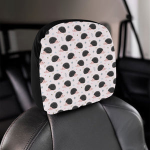 Hedgehog Pattern Print Design 04 Car Headrest Cover