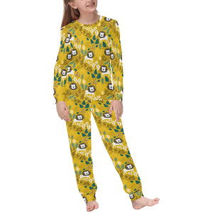 Lion Pattern Print Design 01 Kids' Boys' Girls' All Over Print Pajama Set