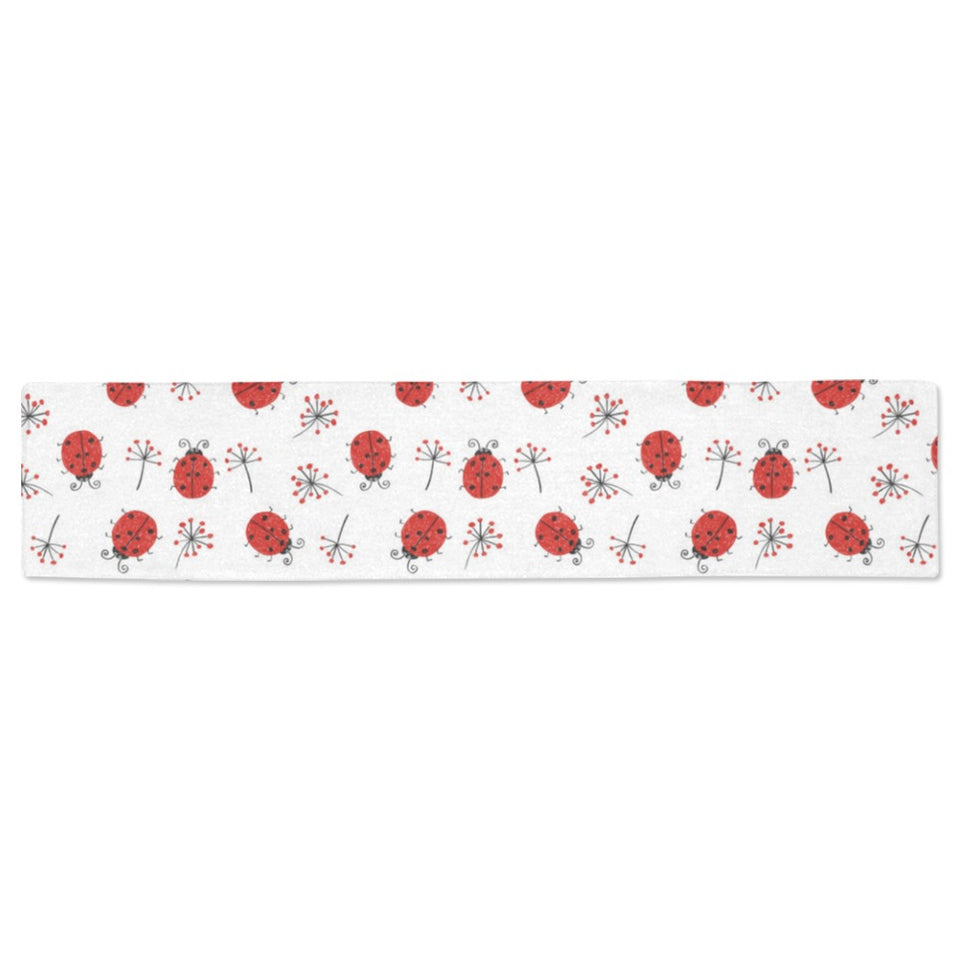 Ladybug Pattern Print Design 04 Table Runner