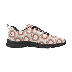 Red Apple Pattern Men's Sneakers Black